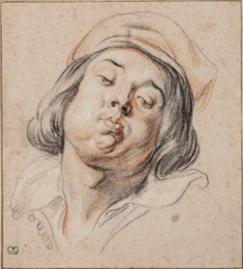 The head of a piper: Study for As the old sang, so the young pipe