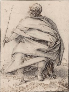 A seated judge in ancient times
