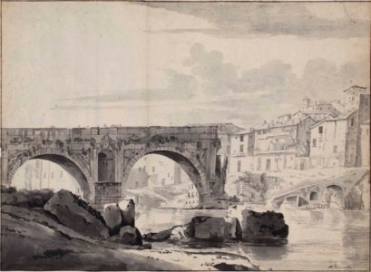 View of the Ponte Rotto in Rome ( recto ); View of the Ponte dei Quattro Capi or Ponte Fabricio over the Tiber ( verso )