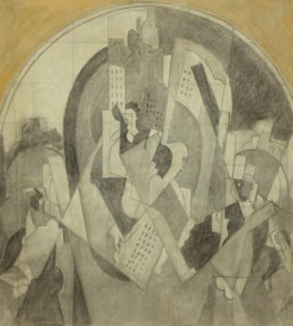 Etude pour la peinture murale de la gare de Moscou