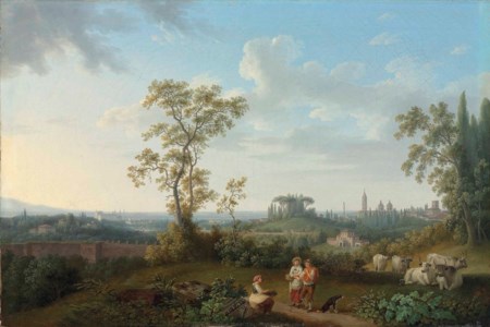 A view of Rome seen from the Villa Patrizi, with Santa Maria Maggiore and San Giovanni in Laterano beyond