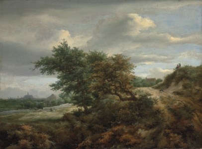Jacob van Ruisdael, A path on a wooded rise, Haarlem in the distance
