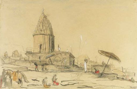 A Temple on the Ganges at Benares ( recto ); A Sketch of Temples and other Buildings along the Ganges ( verso )