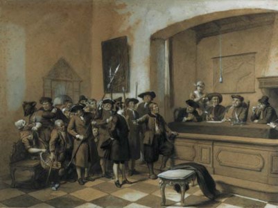 A Man lead before a Court of Justice