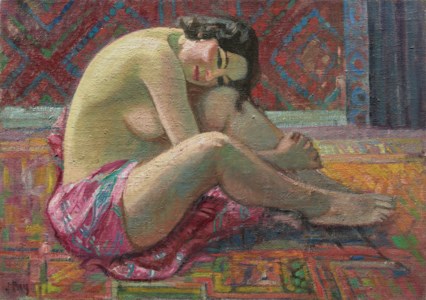 Mireille au peignoir rouge