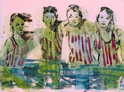 Swimmers with Stripes (Green)