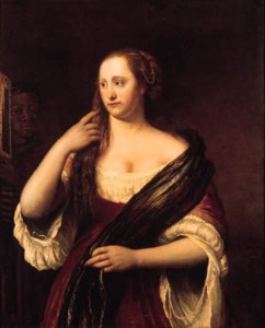 A Vanitas : A lady at her toilet