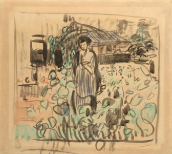 Femme devant la serre