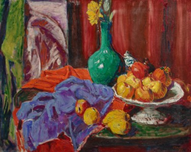 Still Life of Fruit and Green Vase (Le Compotier)