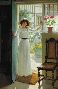 At the cottage door
