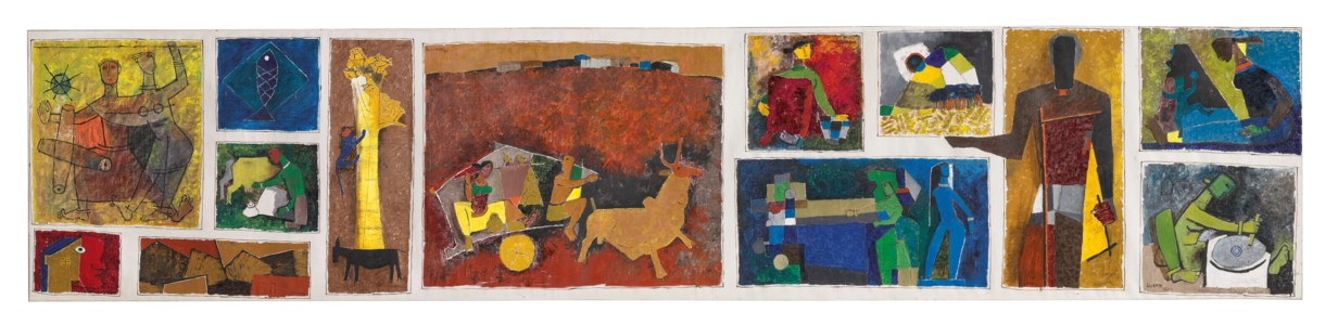 M.F. Husain, Untitled (Gram Yatra)
