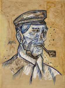 Francis Newton Souza, Untitled (After Head of a Man with a Pipe)
