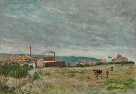 Paysage de campagne avec usines
