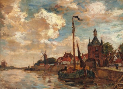 The harbour of Hoorn with the Hoofdtoren
