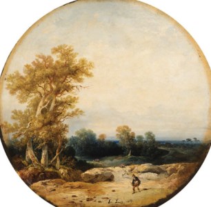 Figures in an extensive landscape