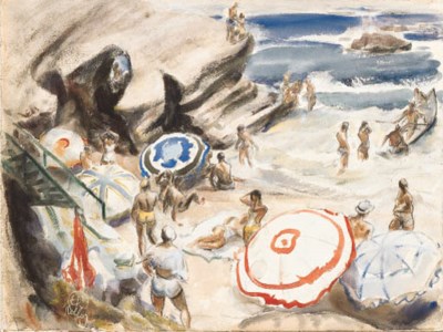 Bathers at La Jolla Cove