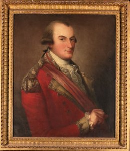 Portrait of Colonel Donald Campbell (1726-1784), half-length, in uniform with a red sash, holding a cane in his right hand