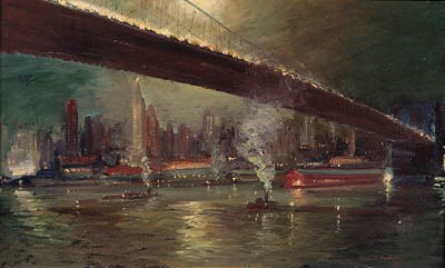 Brooklyn bridge at twilight