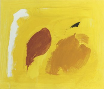 Composition au fond jaune