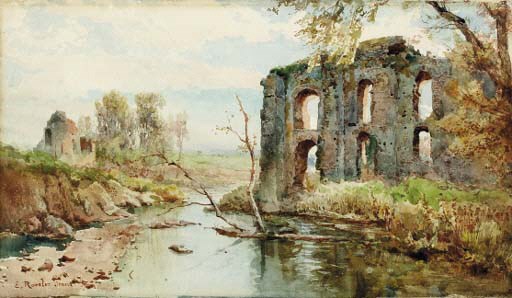 A ruined aquaduct, Tivoli