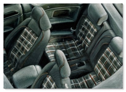 The plaid / car interior