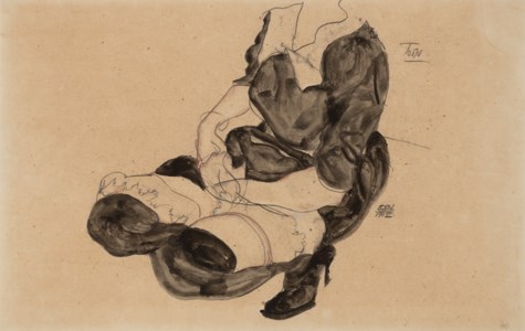 Hockender weiblicher Torso (recto); Weiblicher Halbakt (verso)