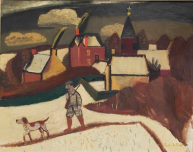 A hunter in the snow