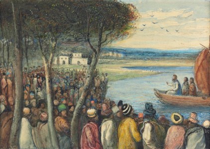 Christ preaching to the multitudes