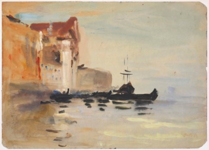 The Church of Gesuati, on the Zattere, Venice (illustrated); and A coastal landscape with a tower, possibly Cadiz