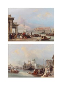 The Doge's Palace from the Dogana; and Santa Maria della Salute, Venice