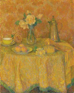 Henri Le Sidaner, La table, harmonie jaune