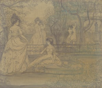 Ladies in a garden