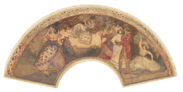 Design for a fan: Fête galante