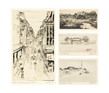Cotton Street, Barrabazar, Calcutta; Nandalal Bose's birthplace at Haveli-Kharaghpur; The Watch-Dog; Flag Staff, Chandipore