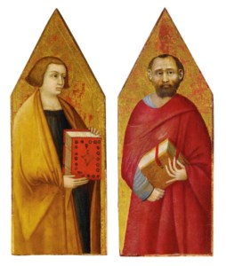 Saint John the Evangelist; and An Apostolic Saint, possibly Saint Mark