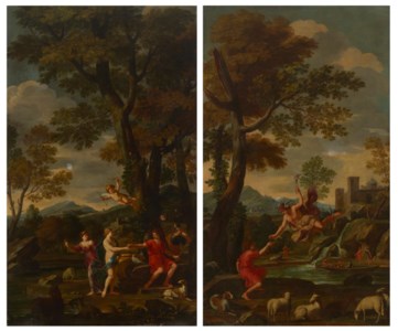 Landscape with Mercury presenting the golden apple to Paris; and Landscape with the Judgement of Paris