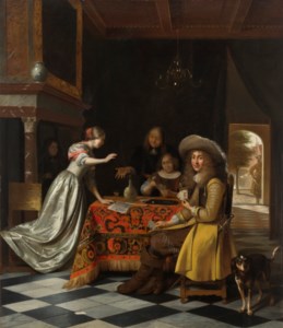 Card players at a table