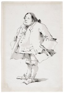Caricature of a man resting his hands on his hips