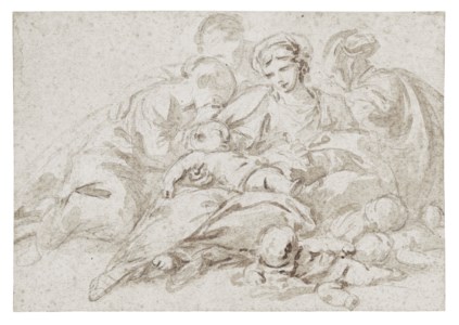 Grieving women with children, study for a Massacre of the Innocents