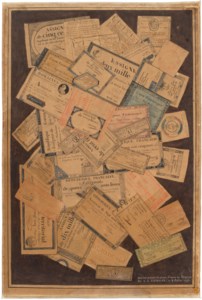 A trompe l'oeil of assignats and other revolutionary papers