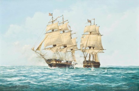 The engagement between U.S.S. Constitution and H.M.S. Guerriére , 19 th August 1812