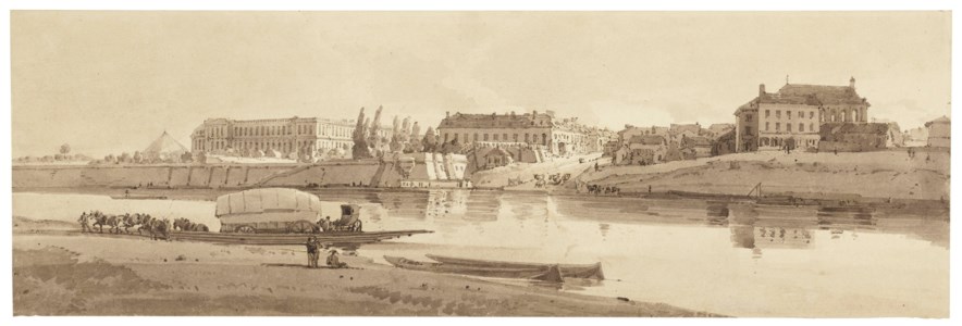 View of the palace and village of Choisy on the bank of the Seine, Paris
