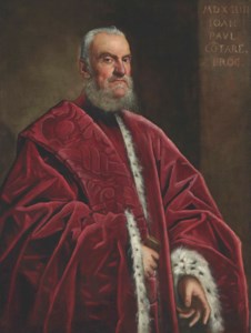 Portrait of Giovanni Paolo Contarini, three-quarter length, in a red ermine-lined robe