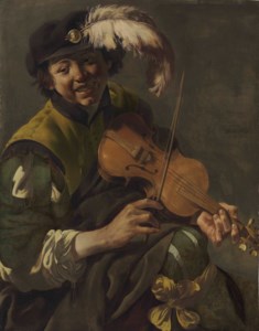A youth playing the violin