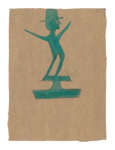 UNTITLED (GREEN MAN ATOP CONSTRUCTION)