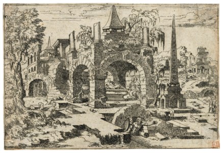 Landscape with Arched Tomb and an Obelisk