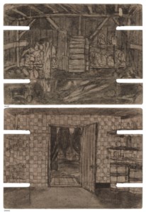 Untitled (Interior Barn/Room with Open Door), double sided