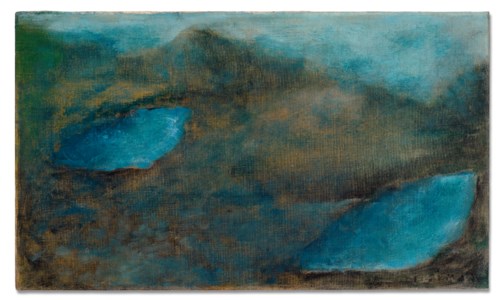 Paysage aux tâches bleues