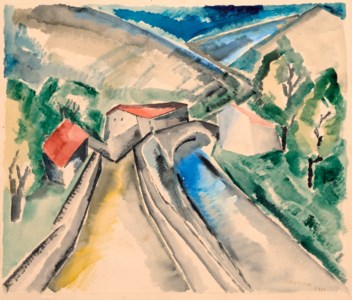 Paysage avec pont