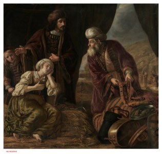 Laban searching Rachel's tent for his stolen images